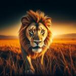León majestuoso: poder, simbolismo ancestral, sabana