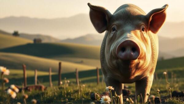 Cerdos al atardecer: simbolismo rural oculto