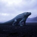 Reptil soñador: simbolismo onírico y paisaje sombrío