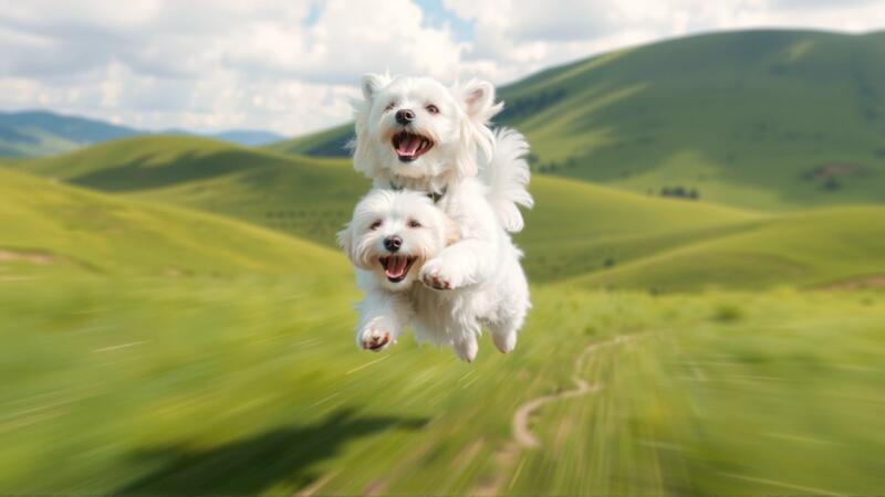 Perro soñador, lealtad, emoción, cielo vibrante