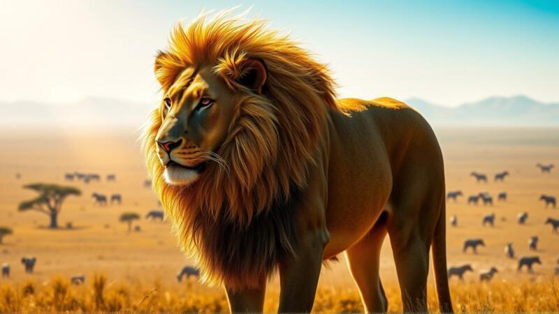 León majestuoso, sueños de transformación y abundancia