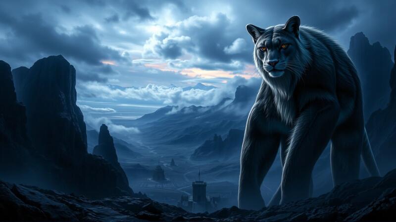 Zorro imponente, misterio en el paisaje sombrío