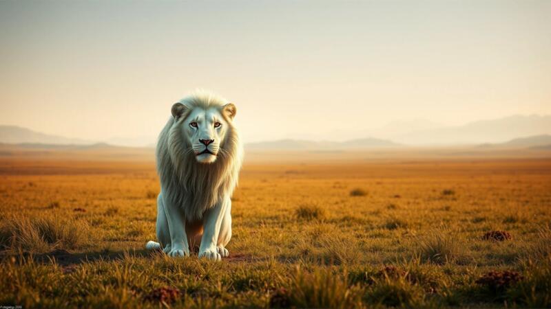 León majestuoso, sueños, subconsciente, vastedad, paz