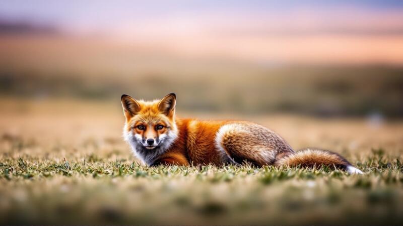Zorro soñador en campo dorado, misterio natural