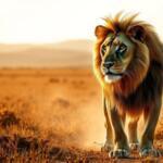 León majestuoso, símbolo de poder en sueños