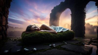 Sueños en ruinas: belleza y misterio nocturno